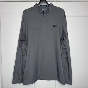 TravisMathew Men’s Gray Quarter Zip Pullover NFL New England Patriots Large‎